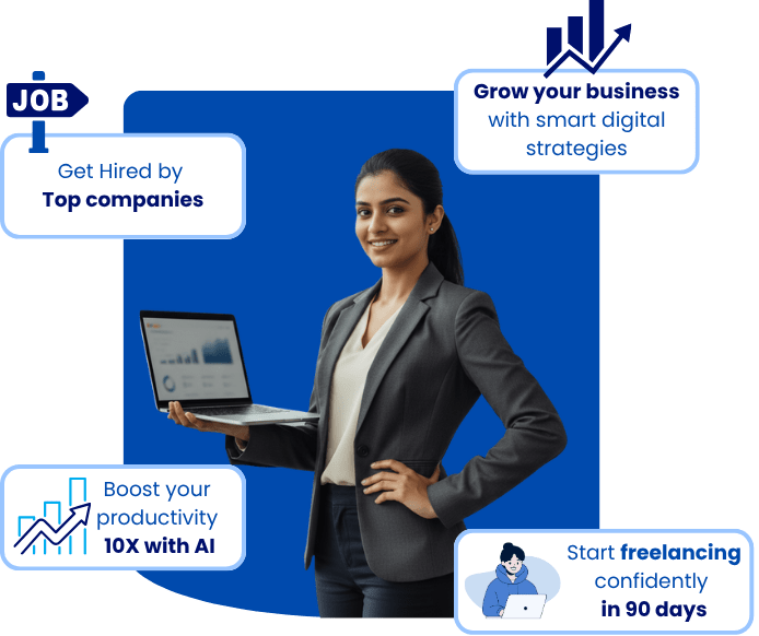 Professional woman promoting Digital Marketing Course in Indore at IIDC Institute